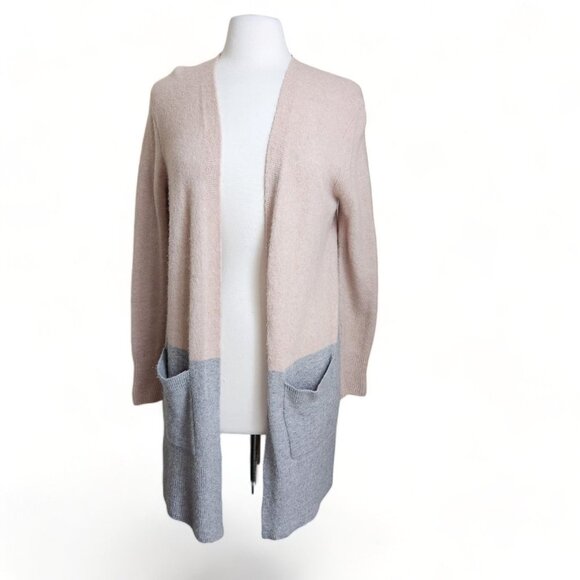 Madewell Kent Merino Wool Alpaca Cardigan Sweater Size XS Pink‎ Gray Open Front - Picture 1 of 15